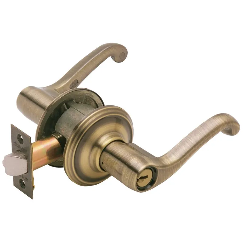 Schlage F51VFLA609 Antique Brass Flair Entry Door Lever