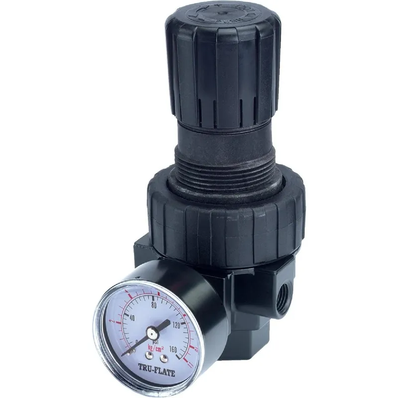 Tru-Flate 24-414 3/8 In. FNPT 250 PSI 65 CFM Compact Pressure Regulator