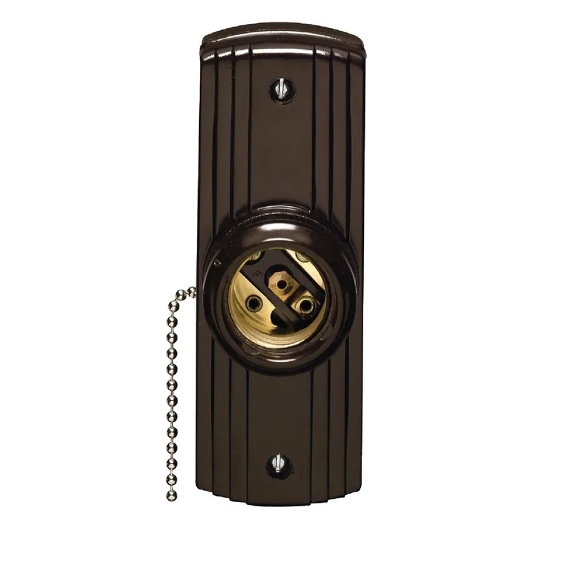 Leviton C20-5235 Brown Plastic Incandescent Lampholder