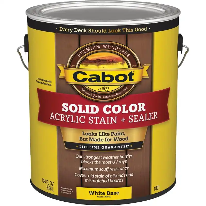 Cabot 140.0001801.007 Solid Color Acrylic Deck Stain White Base 1 Gal. Replacement MPN