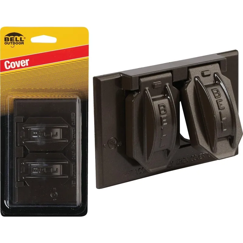 Bell 5180-7 Horizontal Duplex Aluminum Bronze Weatherproof Outdoor Outlet Cover