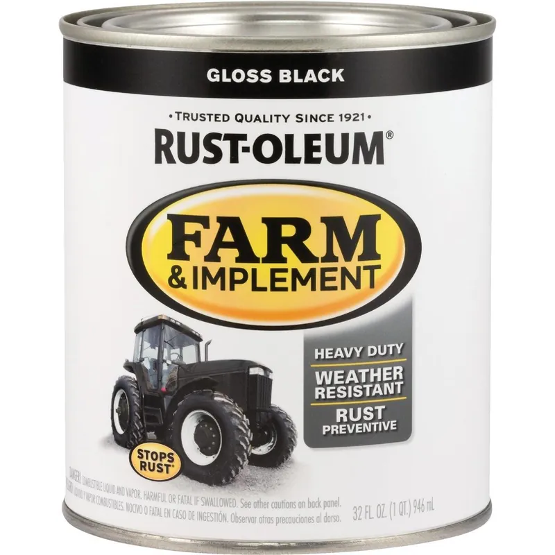 Rust-Oleum 280104 1 Quart Black Gloss Farm & Implement Enamel