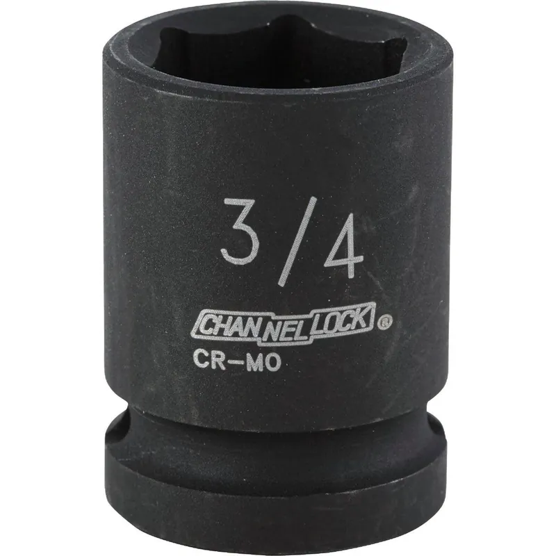 Channellock 313203 1/2 In. Drive 3/4 In. 6-Point Shallow Standard Impact Socket