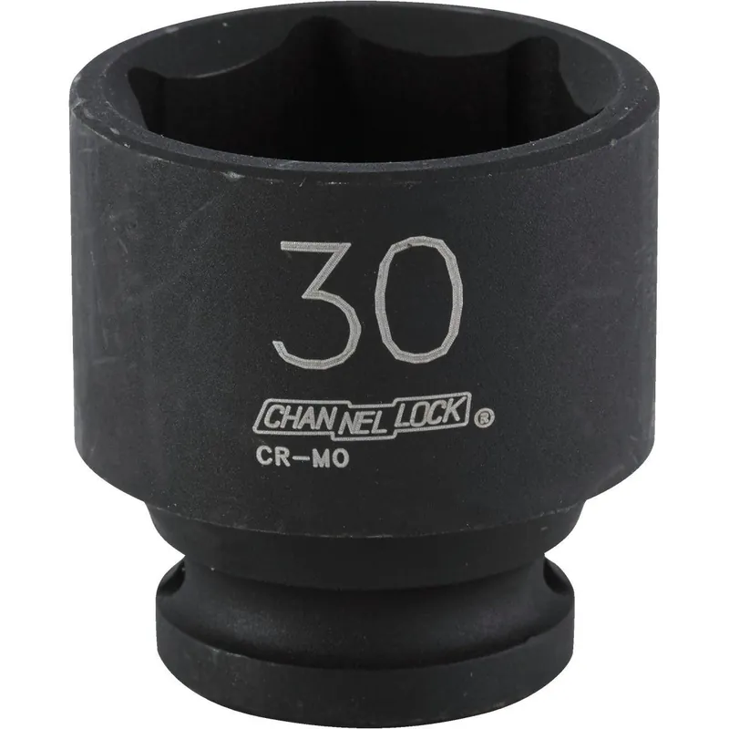 Channellock 315796 1/2 In. Drive 30 mm 6-Point Shallow Metric Impact Socket