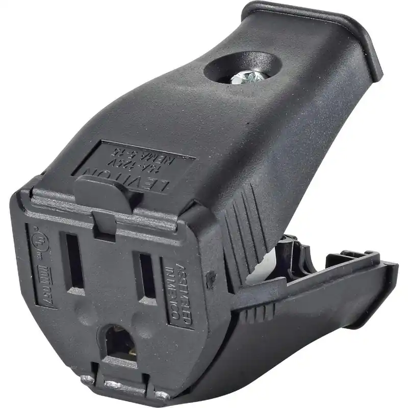 Leviton 000-3W102-00E 15A 125V 3-Wire 2-Pole Clamp Tight Cord Connector