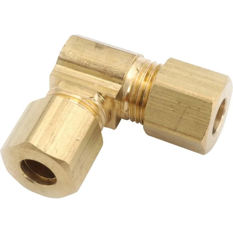 Anderson Metals 750065-14 90 Deg. 2-Way Compression Brass Elbow (1/4 Bend)