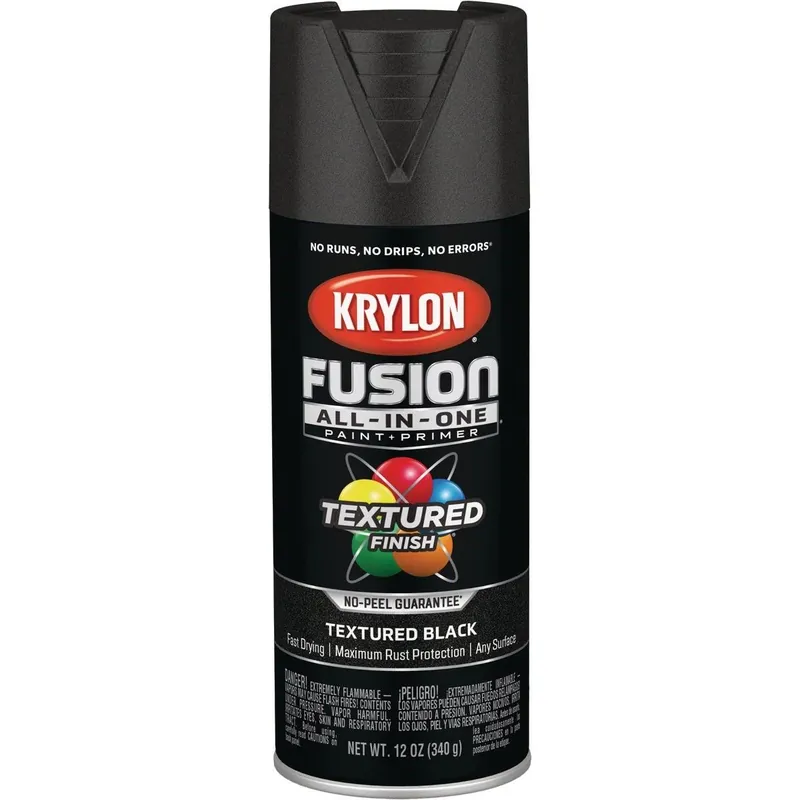 Krylon K02776007 Fusion All-In-One Textured Spray Paint & Primer Black