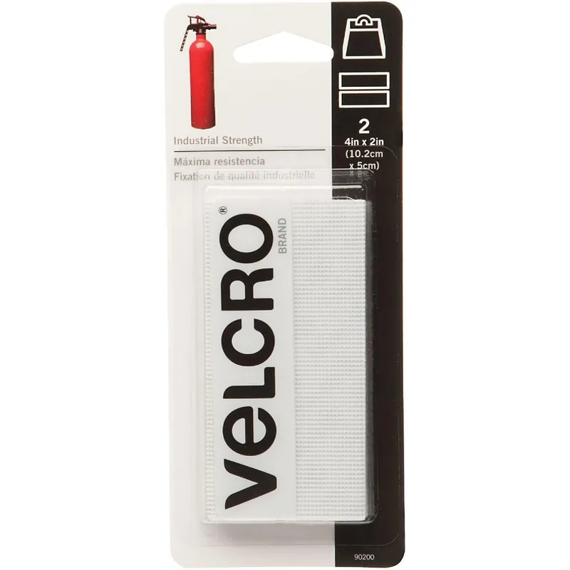 Velcro 90200 2 In. x 4 In. White Industrial Strength Hook & Loop Strip