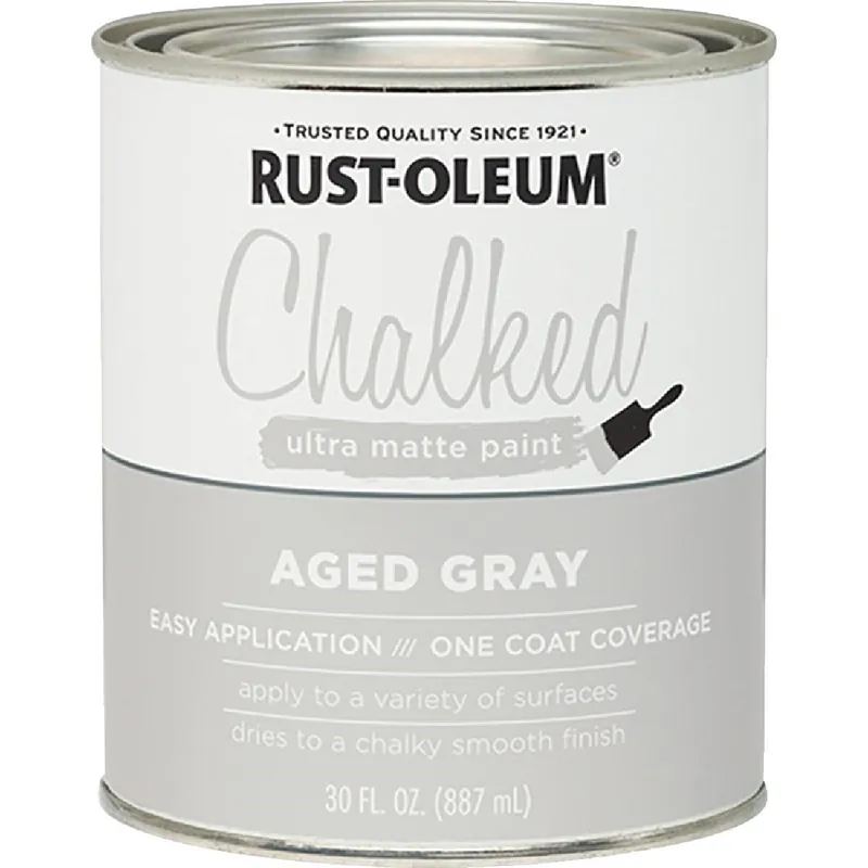Rust-Oleum 285143 Chalked Aged Gray Ultra Matte 30 Oz. Chalk Paint
