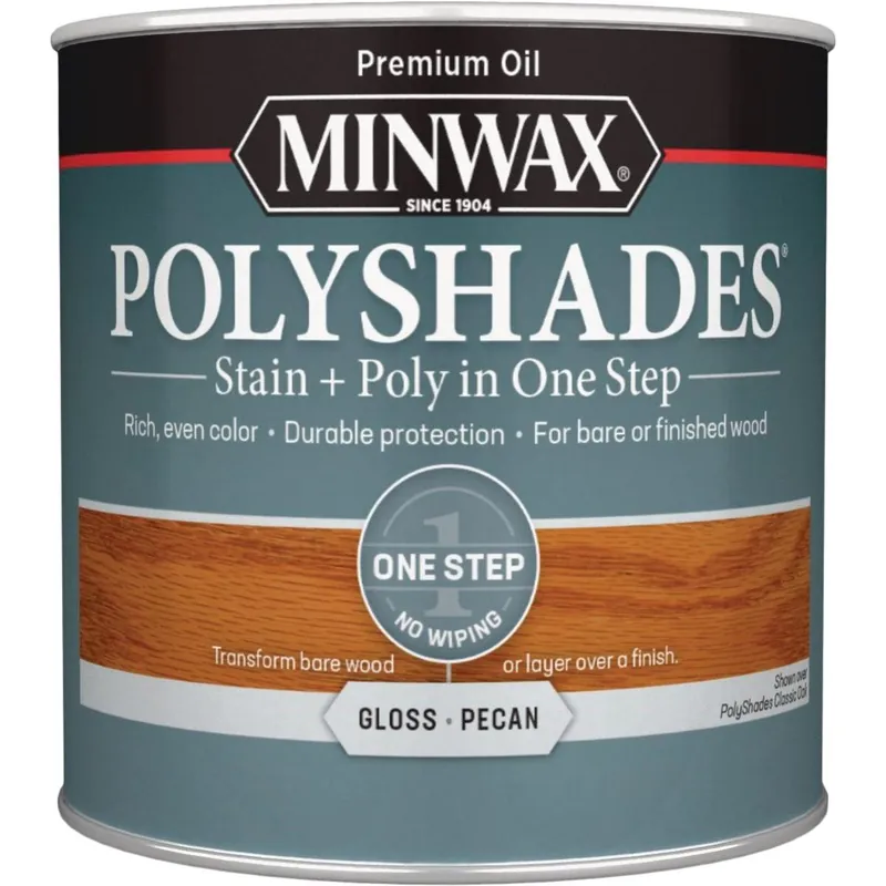 Minwax 214204444 Polyshades Gloss Stain & Finish Polyurethane In 1-Step Pecan