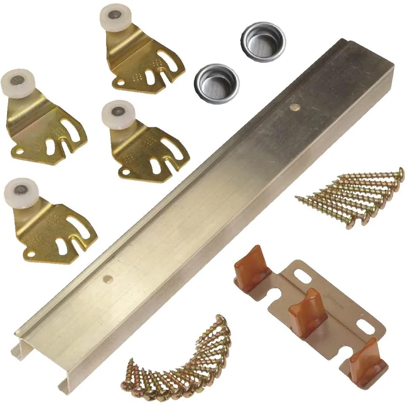 Johnson Hardware 2200482D Aluminum 48 In. Bypass Door Hardware Set