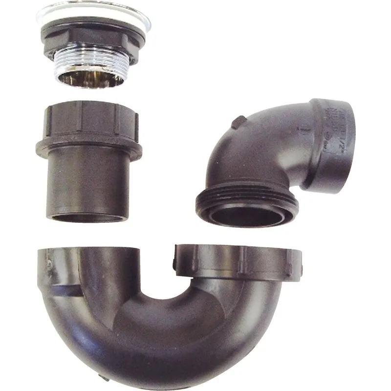 US Hardware P-118C Black ABS Plastic Bathtub P-Trap