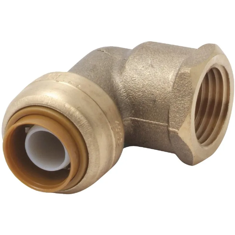 SharkBite U308LFA 1/2 In. x 1/2 In. Push-to-Connect Brass Elbow (1/4 Bend)