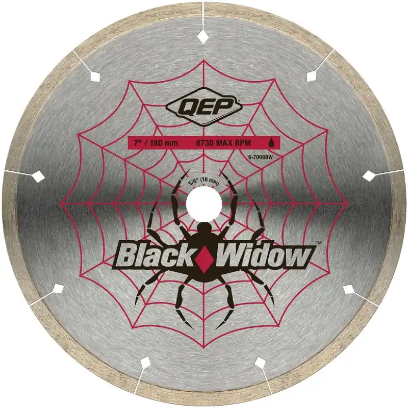 QEP 6-7008BW Black Widow 7 In. Segmented Rim Wet Cut Diamond Blade