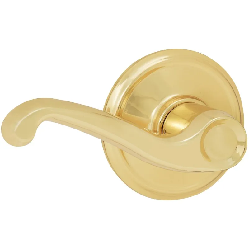 Schlage F10VFLA605 Bright Brass Flair Passage Door Lever