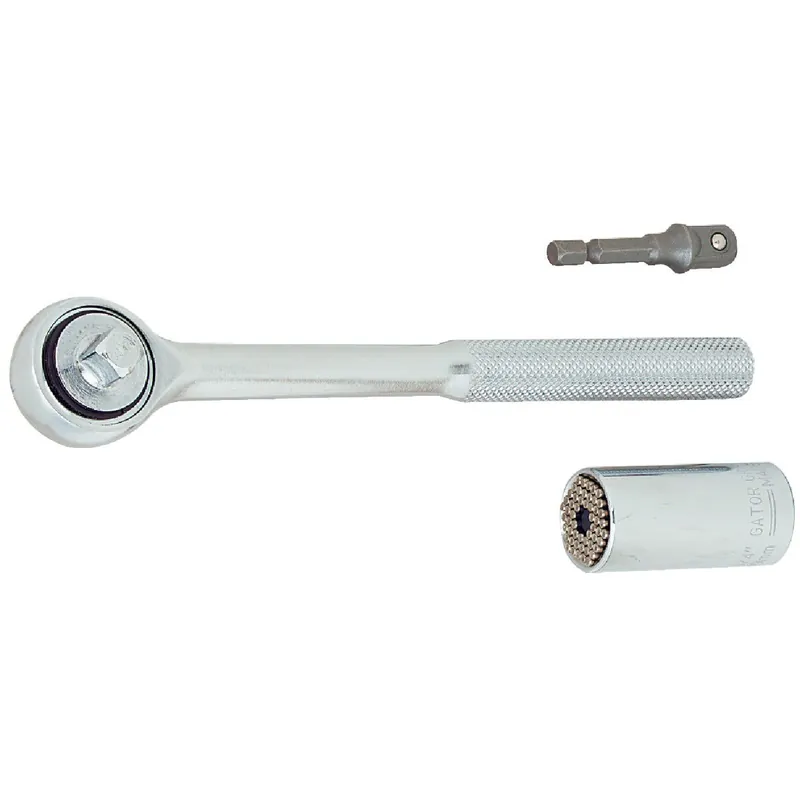 Gator Grip ETC-200 Universal 3/8 In. Drive Ratchet & Socket Set (3-Piece)