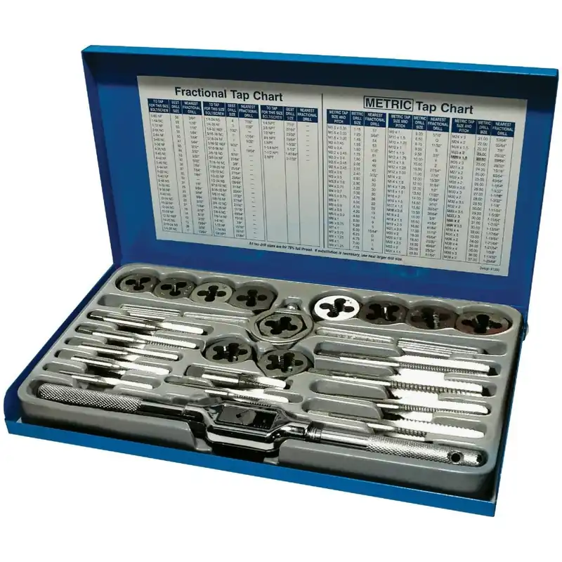 Century Drill Tool 98904 Tap and Die Fractional Set 24-Piece