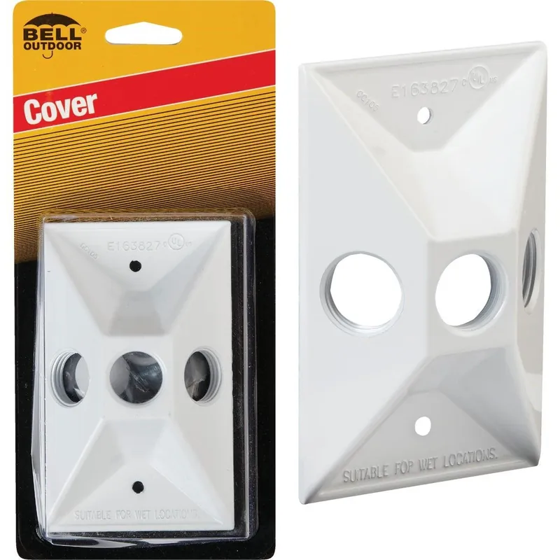 Bell 5189-6 3-Outlet Rectangular Zinc White Cluster Weatherproof Outdoor Box Cover