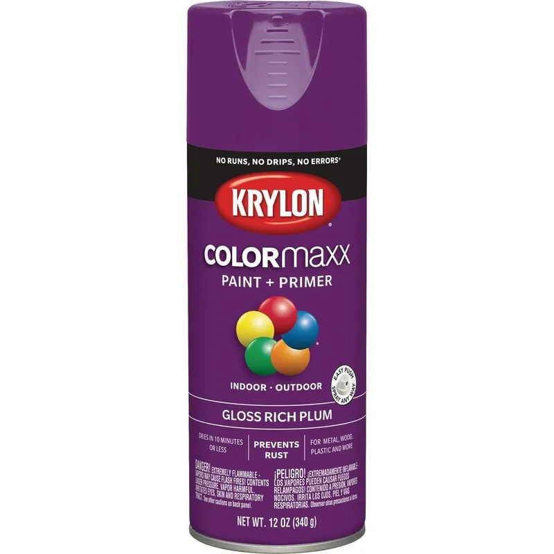 Krylon K05536007 Colormaxx Gloss Spray Paint & Primer Rich Plum