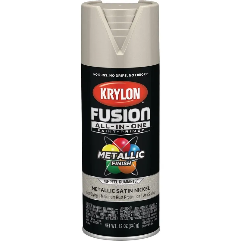 Krylon K02772007 Fusion All-In-One Metallic Spray Paint & Primer Satin Nickel