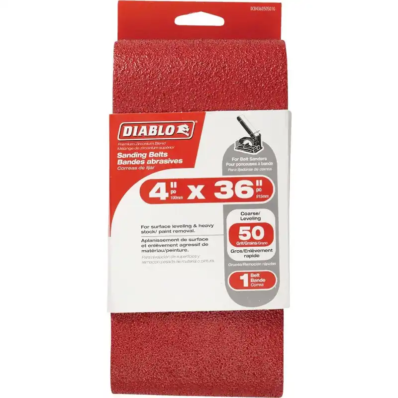 Diablo DCB436050S01G 4 In. x 36 In. 50 Grit General Purpose Sanding Belt