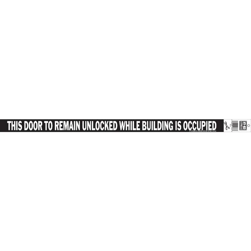 Midwest Fastener CV-2 Hy-Ko Vinyl Sign, This Door To Remain Unlocked While Building is Occupied