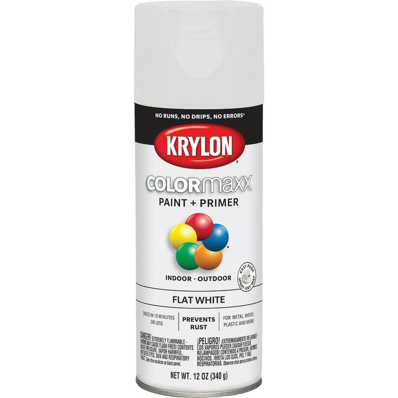 Krylon K05548007 ColorMaxx 12 Oz. Flat Spray Paint White