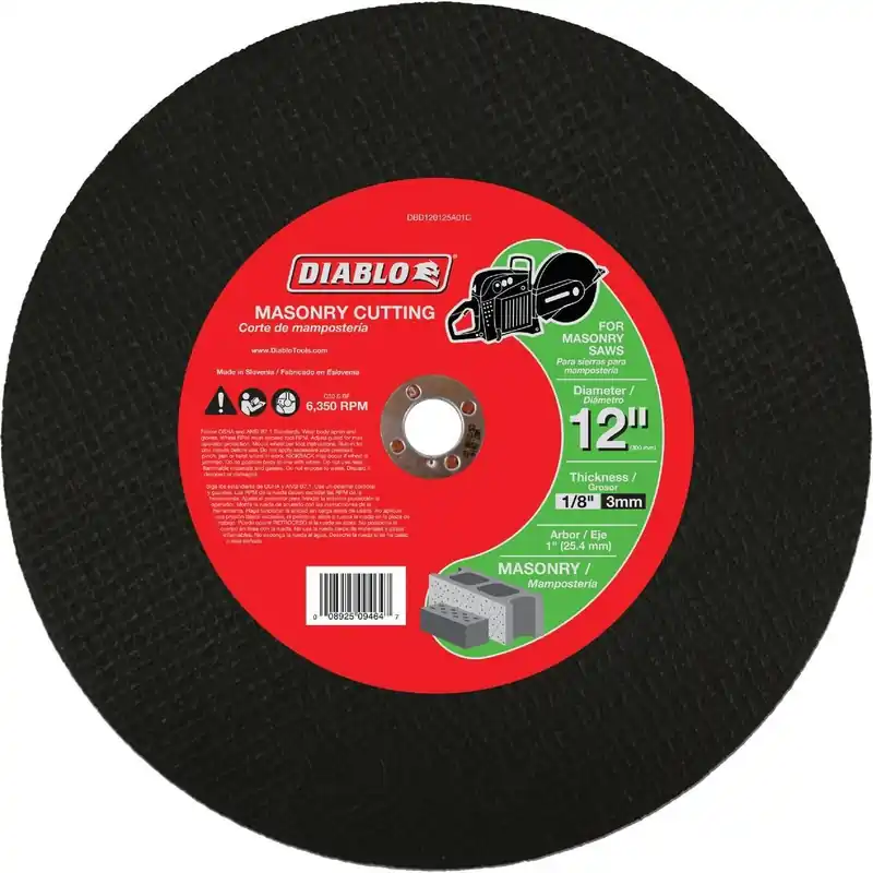 Diablo DBD120125A01C Type 1 12 In. x 1/8 In. x 1 In. Masonry Cut-Off Wheel