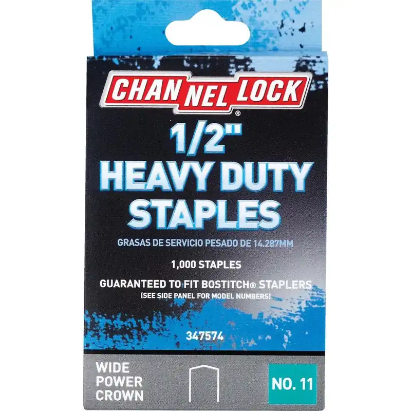Channellock 347574 No. 11 Heavy-Duty Wide Power Crown Staple 1/2 In. 1000-Pack