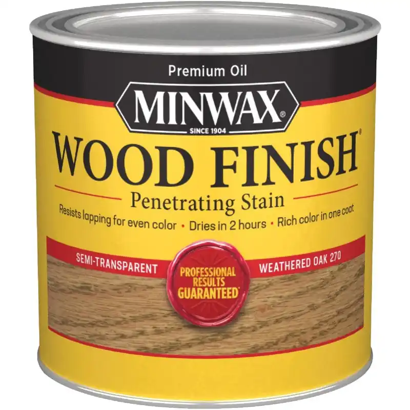 Minwax 227604444 Wood Finish Penetrating Stain Weathered Oak 1/2 Pt.
