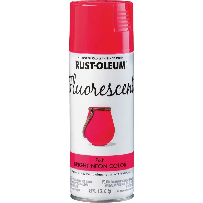 Rust-Oleum 342569 Fluorescent 11 Oz. Gloss Spray Paint Fluorescent Pink