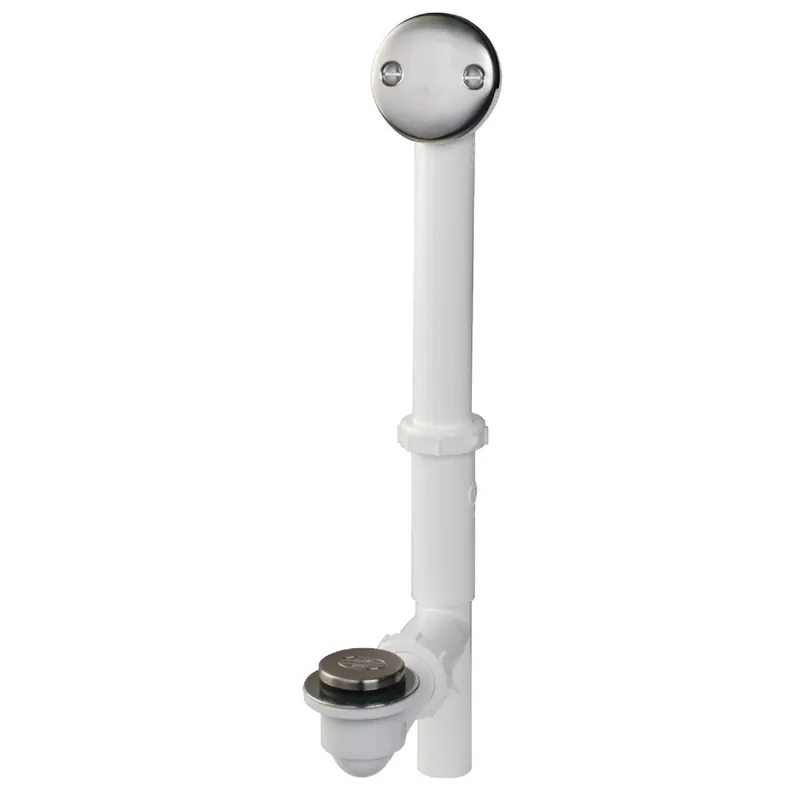 Keeney 439243 Do it Foot Lok Stop Plastic Bath Drain with Brushed Nickel Trim