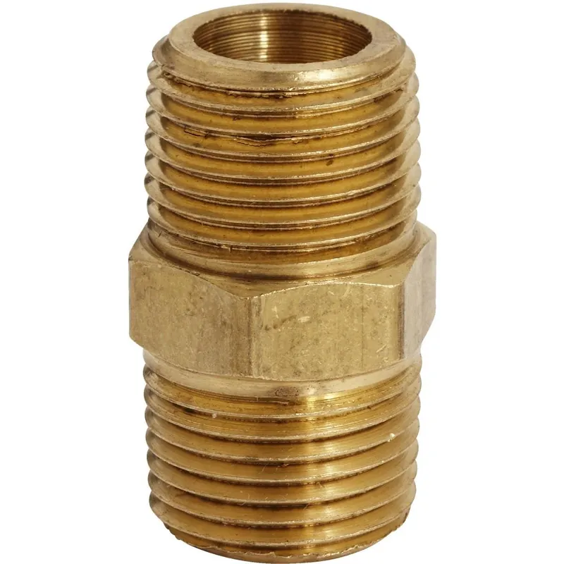 Milton S-647 Hex 3/8 In. NPT Brass Hex Nipple Coupler