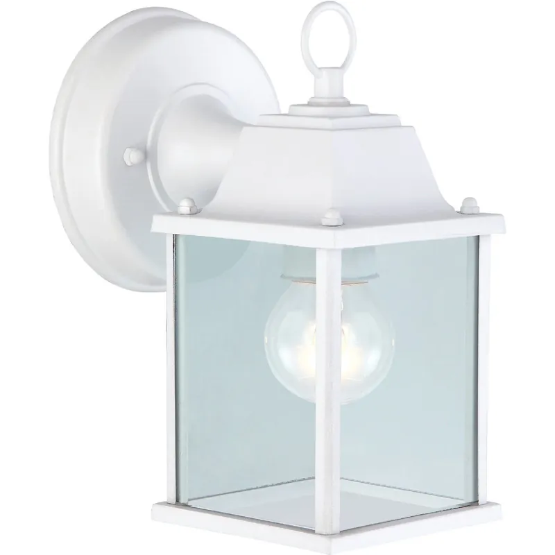 Home Impressions IOL3WH 100W Incandescent White Lantern Outdoor Wall Light Fixture