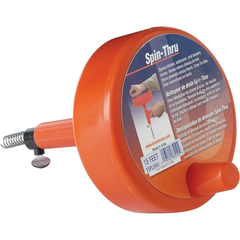 General Wire 15PLHWI Drain Auger 1/4 In. x 15 Ft. Plastic