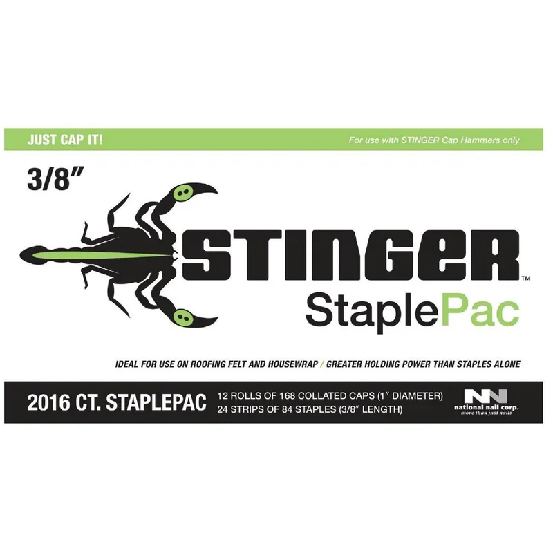 Stinger 136420 StaplePac 3/8 In. Caps & Staples (2016-Pack)