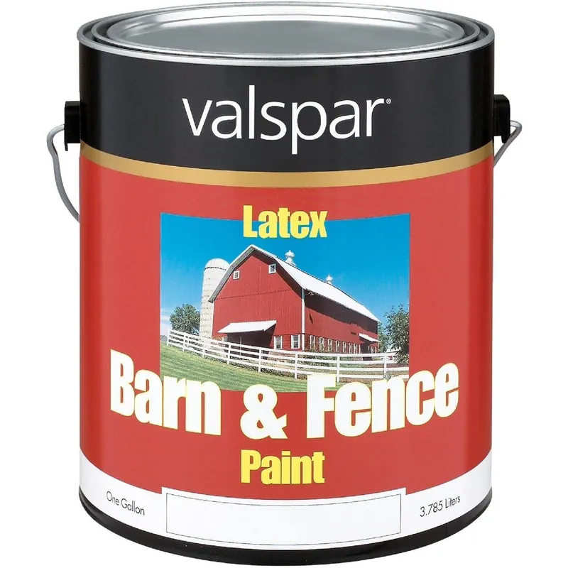Valspar 018.3121-10.007 Latex Paint & Primer In One Flat Barn & Fence Paint Red 1 Gal