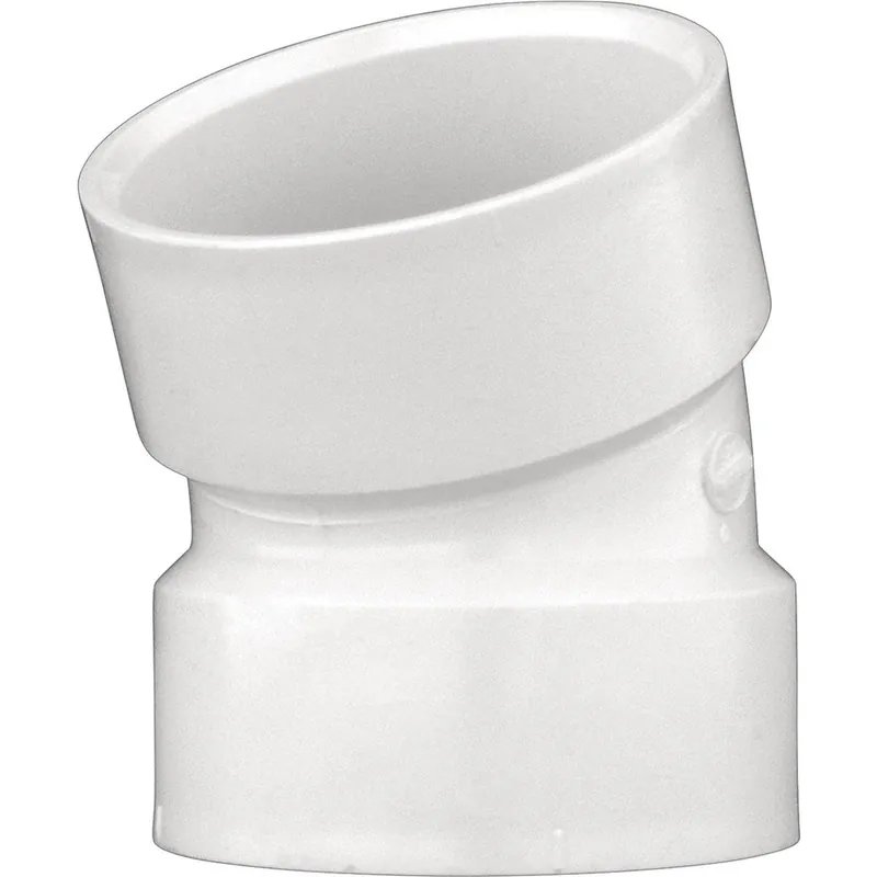 Charlotte Pipe PVC003241400HA Hub x Hub Schedule 40 22-1/2 Deg. DWV PVC Elbow (1/16 Bend)