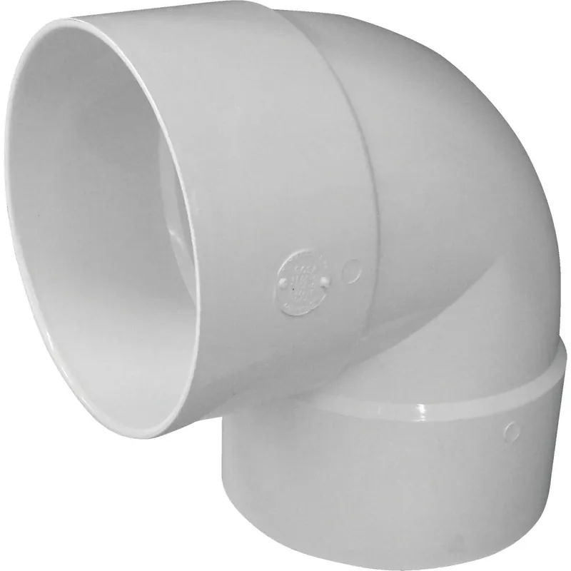 IPEX 414156BC Canplas 6 In. SDR 35 90 Deg. PVC Sewer and Drain Short Turn Elbow 1/4 Bend