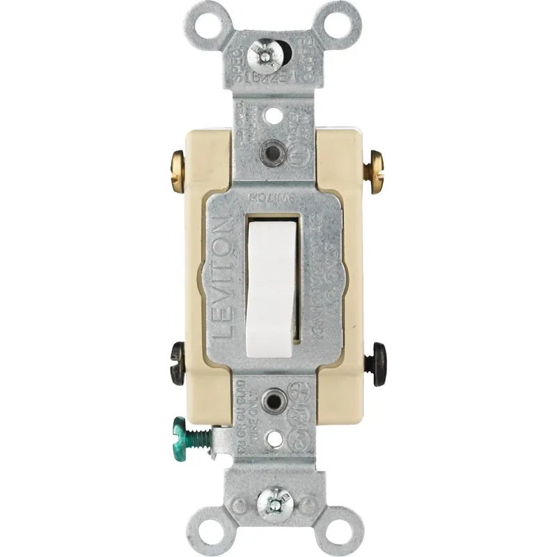 Leviton S02-CS415-2WS Commercial 15A White Grounded Quiet 4-Way Switch