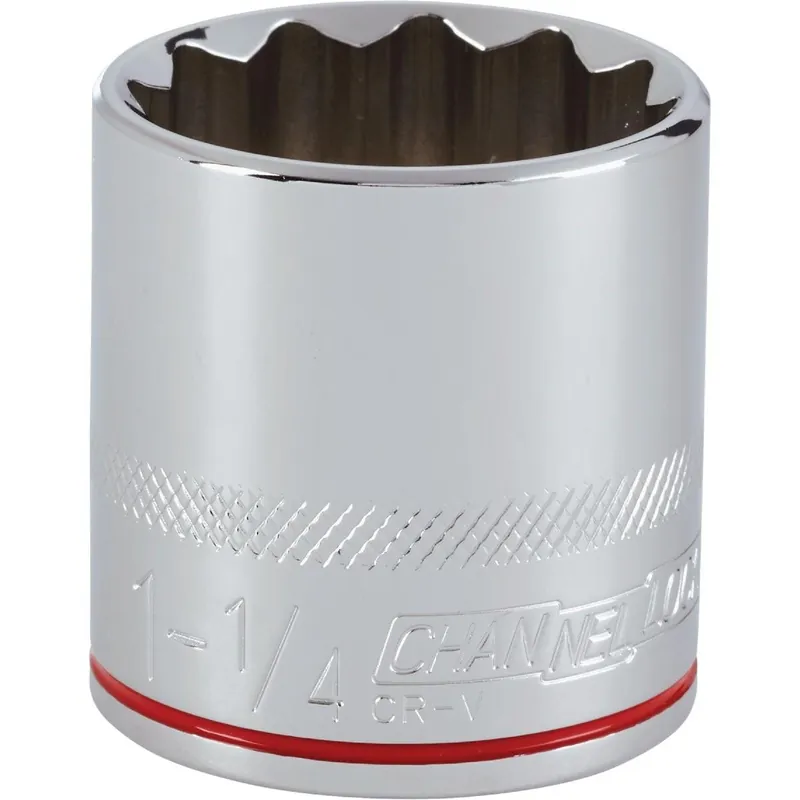Channellock 333204 1/2 In. Drive 1-1/4 In. 12-Point Shallow Standard Socket