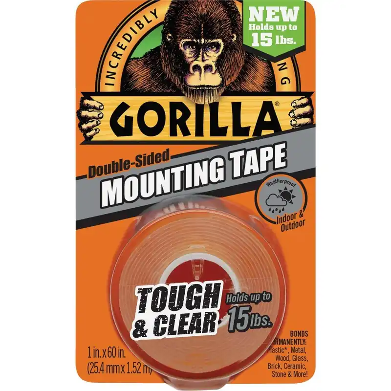 Gorilla Glue 6065003 1 In. x 60 In. Tough & Clear Double-Sided Mounting Tape (15 Lb. Capacity)
