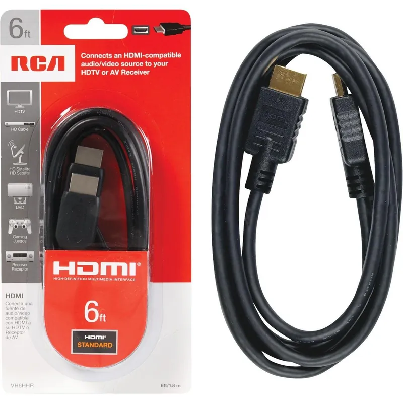 RCA VH6HHR HDMI Cable 6 Ft Standard Replacement MPN