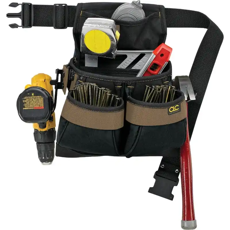 CLC PK1836 5-Pocket Polyester Framer's Nail & Tool Bag with Belt