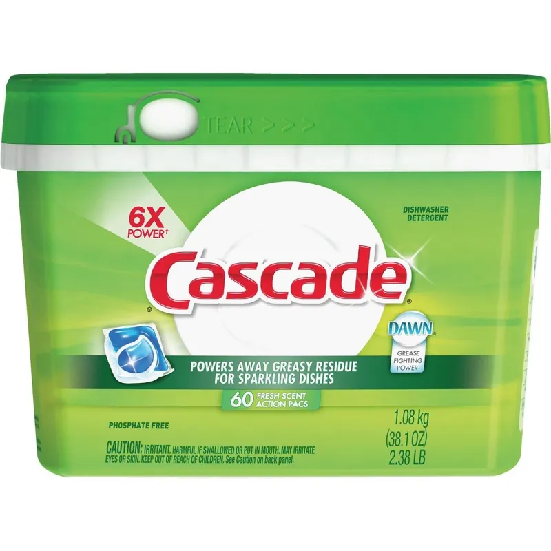 Cascade 14392 Action Pacs Fresh Dishwasher Detergent Tabs Each