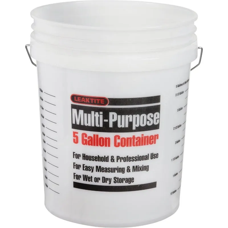 Leaktite 005GFNAT020 Pail 5 Gal Clear Plastic Pail with Measuring Increments