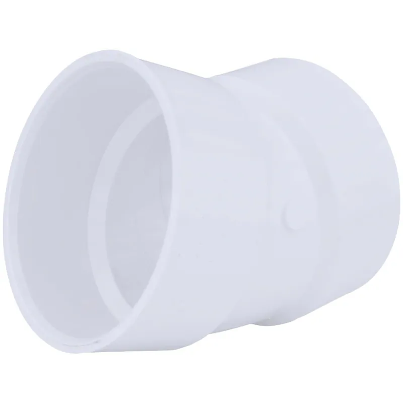 Charlotte Pipe PVC003241200HA Hub x Hub Schedule 40 22-1/2 Deg DWV PVC Elbow (1/16 Bend)