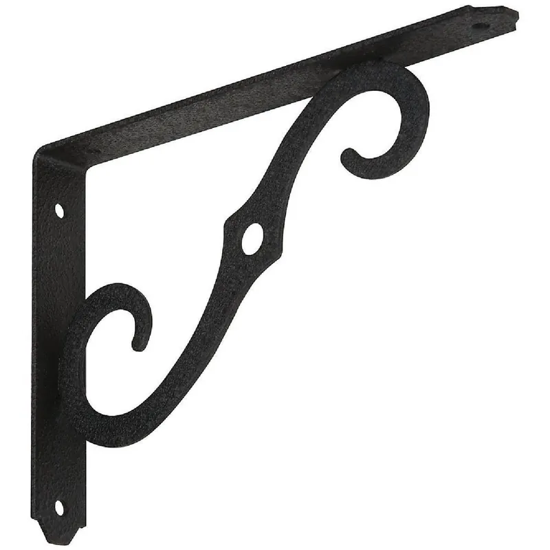 National N229427 152 8 In. D. x 5-1/2 In. H. Black Steel Ornamental Shelf Bracket/Plant Hanger