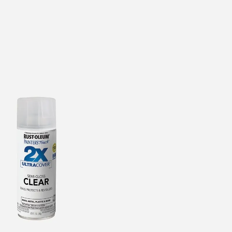 Rust-Oleum 249859 Painter's Touch 2X Ultra Cover 12 Oz. Semi-Gloss Finish Spray Paint, Clear