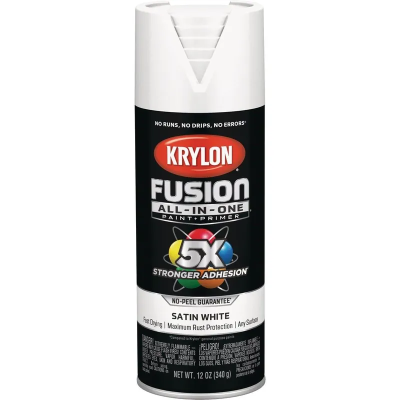 Krylon K02753007 Fusion All-In-One Satin Spray Paint & Primer White